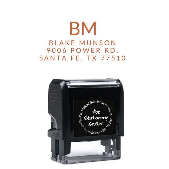 Epic Initials Address Rectangular Self Inking Stamp